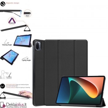 Dirbtinės odos atverčiamas dėklas - juodas (Xiaomi Mi Pad 5/Pad 5 Pro (11.0) Dirbtinės odos atverčiamas dėklas - juodas (Xiaomi Mi Pad 5/Pad 5 Pro (11.0)